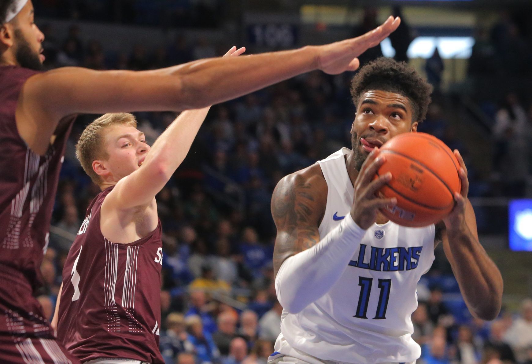 The Billikens and Salukis battle at Chaifetz Arena